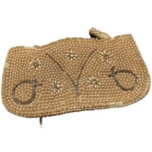Evening Bag Beads & Faux Pearls Vintage Coin Purse Made in Japan Wedding Costume